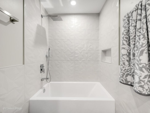 131 S Madison St, Hinsdale, IL 60521 - bathroom with washtub / shower combination and tile walls