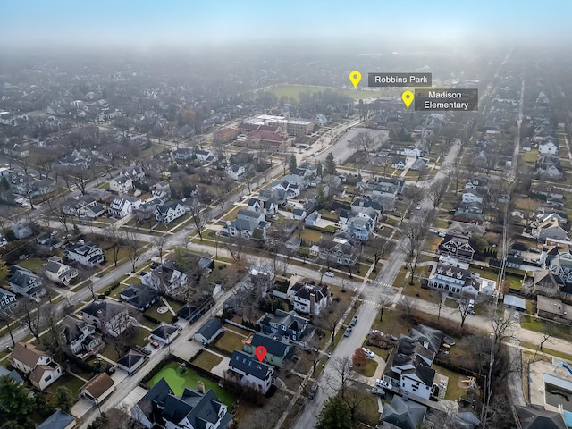 131 S Madison St, Hinsdale, IL 60521 - drone / aerial view with a residential view
