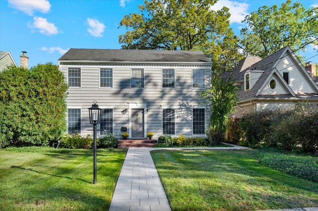 colonial house with a front yard