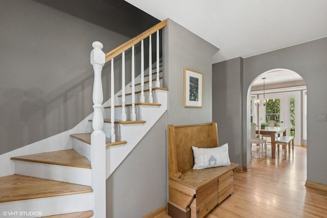 1900 Buckingham Rd, Mundelein, IL 60060 - stairs with arched walkways and wood finished floors