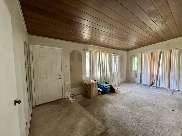 311 Seneca St, Park Forest, IL 60466 - entryway featuring wooden ceiling, arched walkways, and carpet