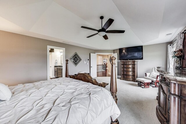 22814 Sara Springs Dr, Frankfort, IL 60423 - bedroom with carpet flooring, ceiling fan, and ensuite bathroom