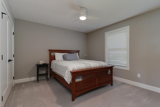 3605 Como Ct, Normal, IL 61761 - bedroom with light carpet, baseboards, and a ceiling fan