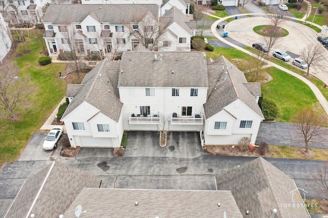 drone / aerial view with a residential view