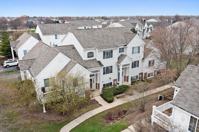 drone / aerial view with a residential view