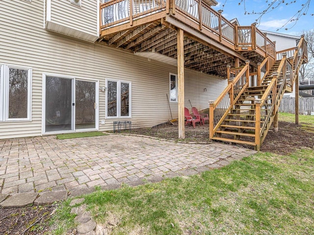 2072 Charnwood Ct, Machesney Park, IL 61115 - view of patio / terrace featuring stairway and a deck
