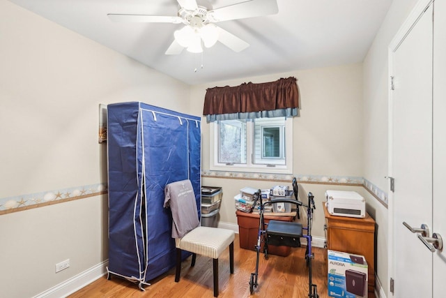 34550 N Stanley Rd, Ingleside, IL 60041 - interior space with ceiling fan, baseboards, and wood finished floors