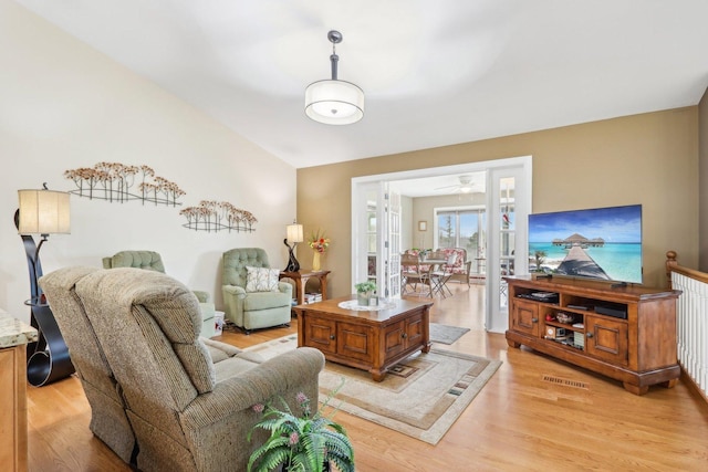 34550 N Stanley Rd, Ingleside, IL 60041 - living area with light wood finished floors, ceiling fan, and visible vents