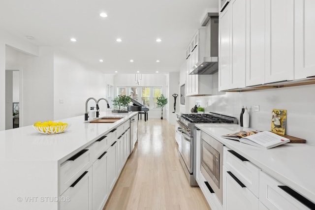 7440 S Oglesby Ave, Chicago, IL 60649 - kitchen with appliances with stainless steel finishes, a sink, light wood-style floors, recessed lighting, and light countertops