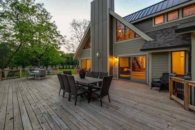 6517 Saddle Ridge Ct, Long Grove, IL 60047 - wooden terrace featuring outdoor dining space