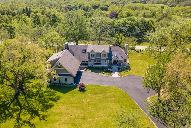 6517 Saddle Ridge Ct, Long Grove, IL 60047 - view from above of property featuring a forest