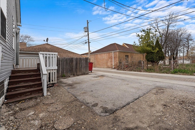 view of yard featuring fence