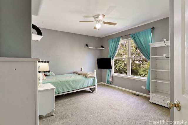 437 Deer Run Rd, Lakemoor, IL 60051 - bedroom featuring carpet flooring, baseboards, and a ceiling fan