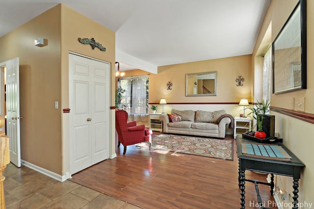 437 Deer Run Rd, Lakemoor, IL 60051 - living area featuring baseboards and wood finished floors