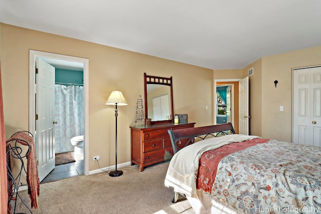 437 Deer Run Rd, Lakemoor, IL 60051 - carpeted bedroom featuring baseboards and ensuite bathroom