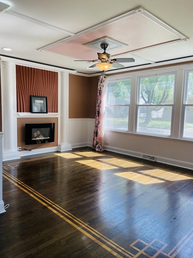 11362 S Laflin St, Chicago, IL 60643 - unfurnished living room featuring plenty of natural light, wood finished floors, and a glass covered fireplace