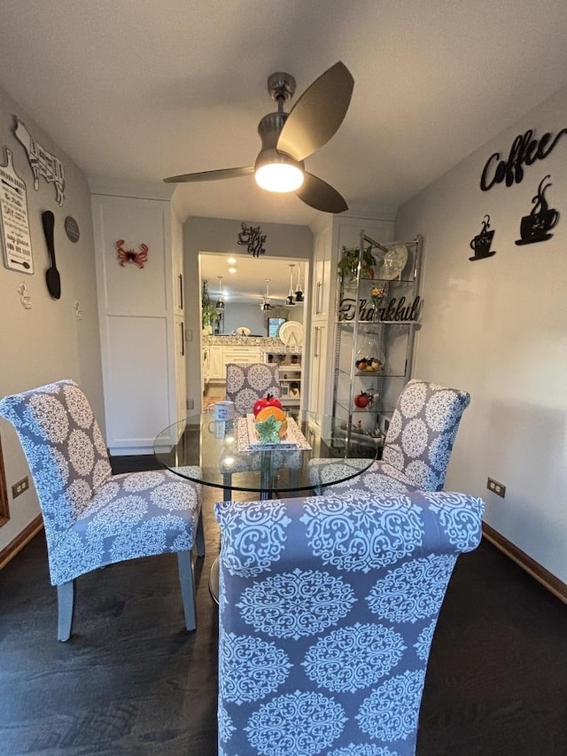 2 Rutgers Ct, Hawthorn Woods, IL 60047 - dining space featuring ceiling fan and baseboards