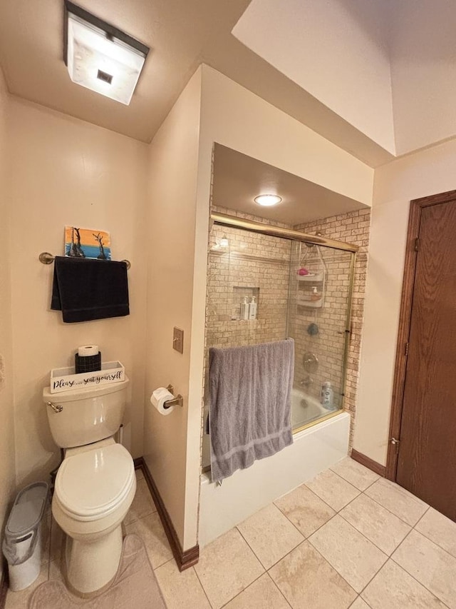 2 Rutgers Ct, Hawthorn Woods, IL 60047 - full bath with tile patterned flooring, toilet, enclosed tub / shower combo, and baseboards