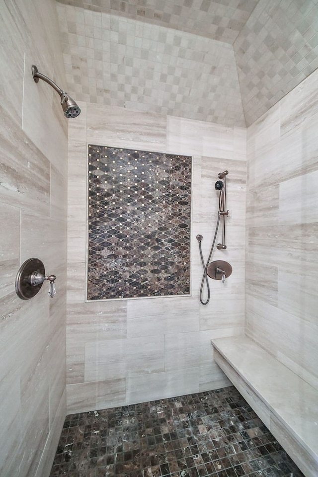 1303 Bonnema Ave, Naperville, IL 60565 - full bath featuring a tile shower and tile walls