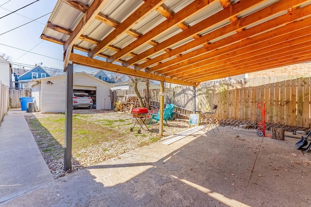 4026 N Kimball Ave, Chicago, IL 60618 - view of patio featuring a fenced backyard and an outdoor structure