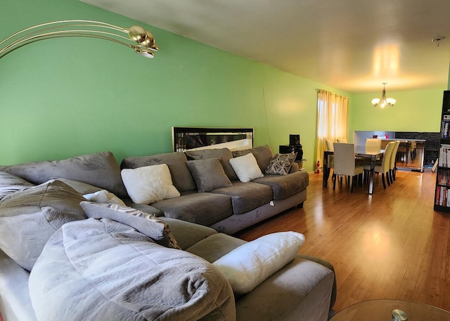 18454 Ridgewood Ave, Lansing, IL 60438 - living room with a chandelier and wood finished floors