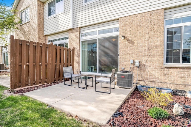 8411 Kirby Dr, Tinley Park, IL 60487 - view of patio with central air condition unit and fence
