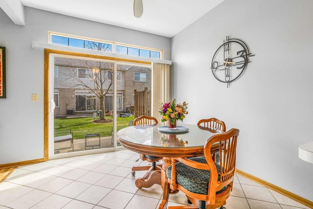 8411 Kirby Dr, Tinley Park, IL 60487 - dining room with light tile patterned flooring and baseboards