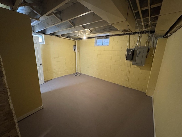 basement featuring baseboards