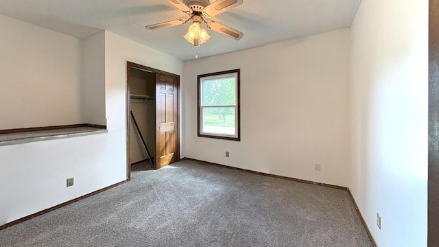 6092 Torch Lite Trl, Loves Park, IL 61111 - unfurnished bedroom featuring carpet floors, a closet, and ceiling fan