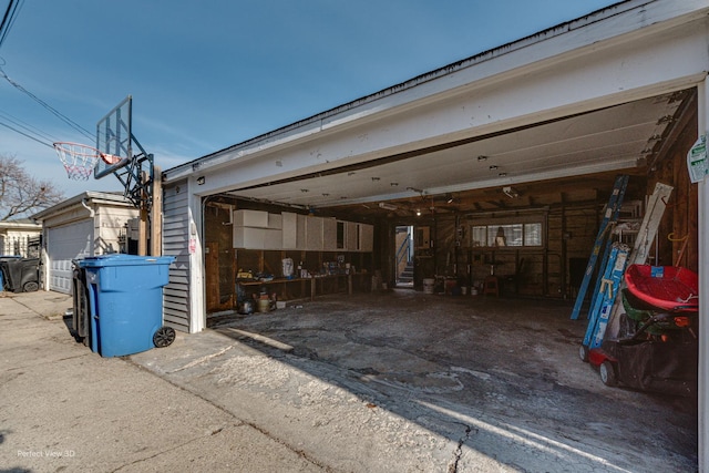 view of garage