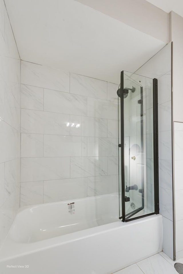 full bath featuring washtub / shower combination