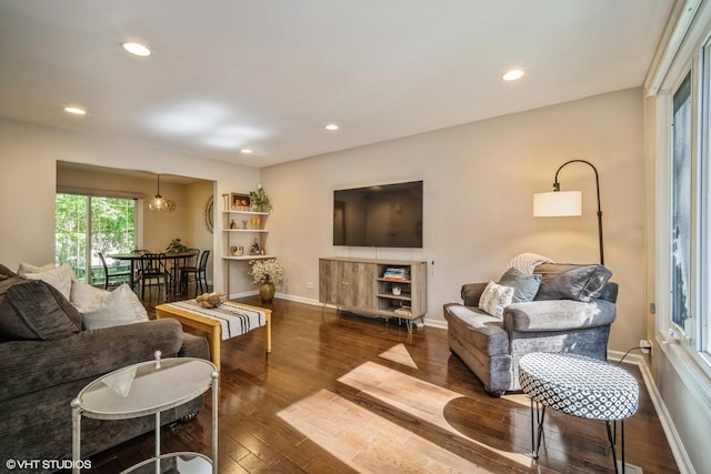 1767 Jefferson Ave, Glenview, IL 60025 - living area with baseboards, recessed lighting, and wood finished floors