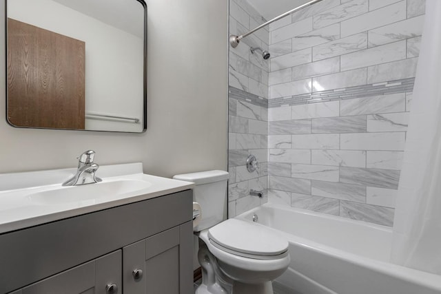 1097 Washington St, Bartlett, IL 60103 - bathroom with vanity, shower / bath combo with shower curtain, and toilet