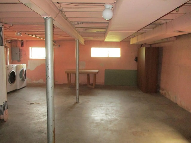3805 Euclid Ave, Berwyn, IL 60402 - basement with electric panel and washing machine and clothes dryer