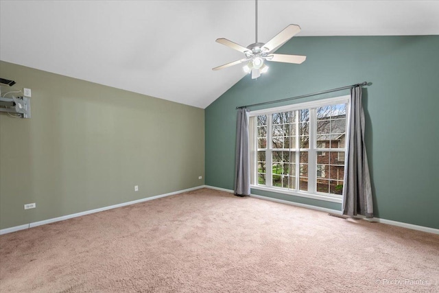 2097 Ivy Ridge Dr Unit 2097, Hoffman Estates, IL 60192 - carpeted empty room with lofted ceiling, ceiling fan, and baseboards