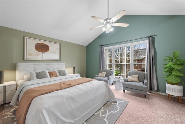 2097 Ivy Ridge Dr Unit 2097, Hoffman Estates, IL 60192 - bedroom with a ceiling fan, carpet flooring, and vaulted ceiling