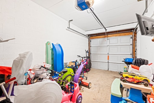 9830 Sayre Ave Unit 6, Chicago Ridge, IL 60415 - garage with a garage door opener and concrete block wall