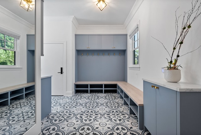 1544 Longvalley Rd, Glenview, IL 60025 - mudroom featuring crown molding