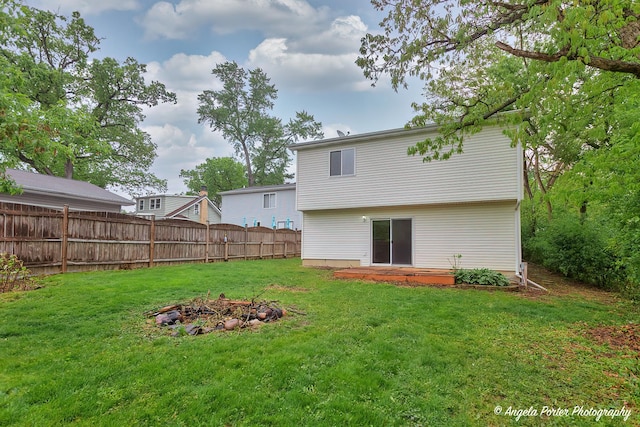 35850 N Benjamin Ave, Ingleside, IL 60041 - back of property with an outdoor fire pit
