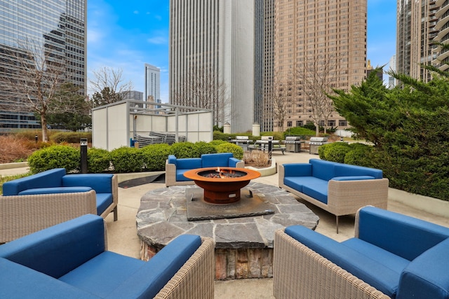 225 N Columbus Dr Unit 5305, Chicago, IL 60601 - building lobby featuring a high ceiling and a city view