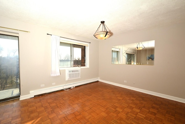 4731 Saint Joseph Creek Rd Unit 5G, Lisle, IL 60532 - unfurnished room featuring an AC wall unit, a baseboard radiator, and baseboards