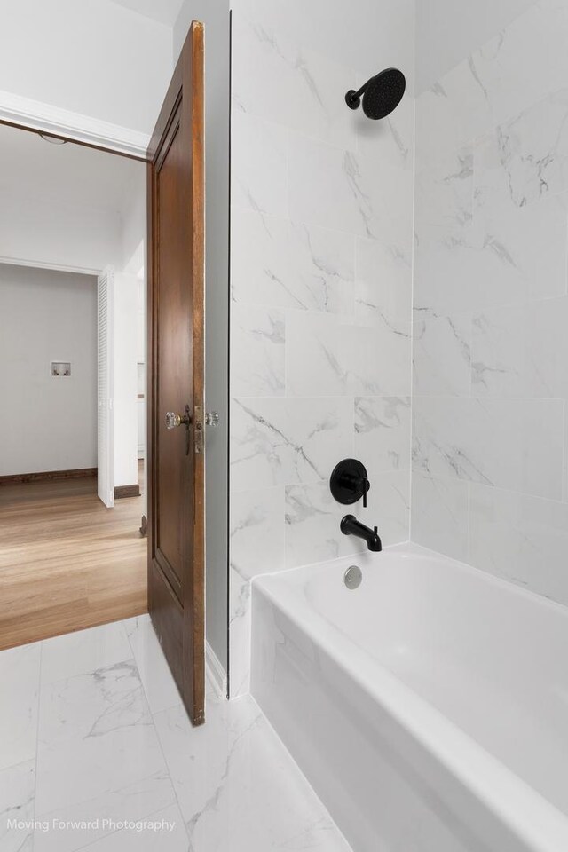 1916 Kenilworth Ave, Berwyn, IL 60402 - full bath with shower / bathtub combination and marble finish floor