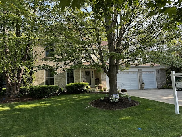 2219 Barrett Dr, Algonquin, IL 60102 - view of property hidden behind natural elements featuring driveway, brick siding, and a front lawn