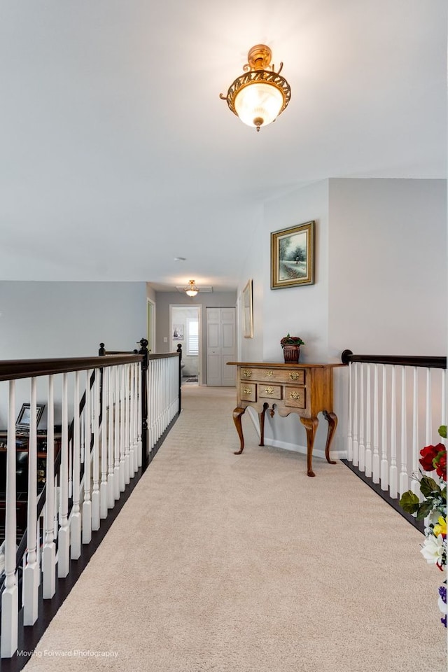 2219 Barrett Dr, Algonquin, IL 60102 - hall featuring carpet floors and an upstairs landing