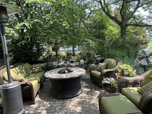 2219 Barrett Dr, Algonquin, IL 60102 - view of patio with an outdoor living space with a fire pit