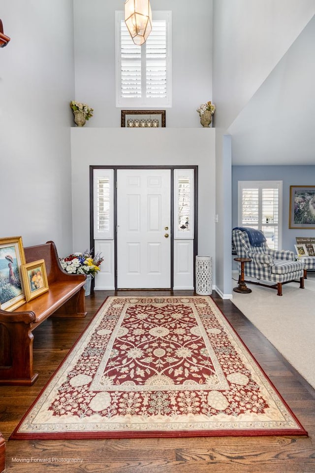 2219 Barrett Dr, Algonquin, IL 60102 - foyer featuring a towering ceiling and wood finished floors