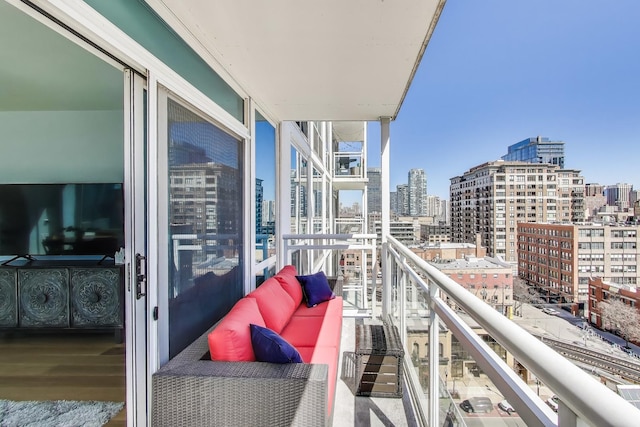 balcony with a city view