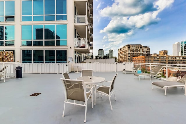 view of patio / terrace with a city view