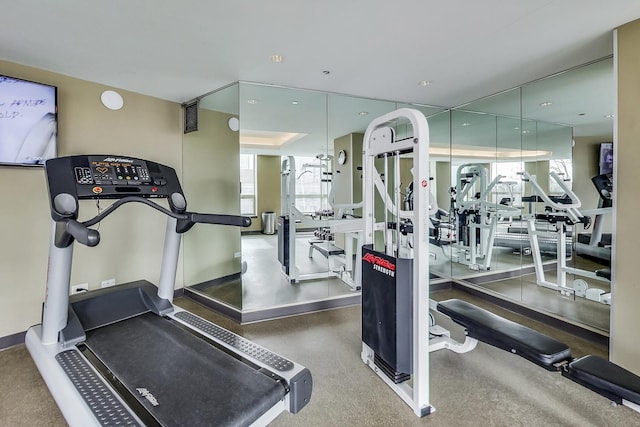 600 N Kingsbury St Unit 1612, Chicago, IL 60654 - gym featuring visible vents, plenty of natural light, and baseboards