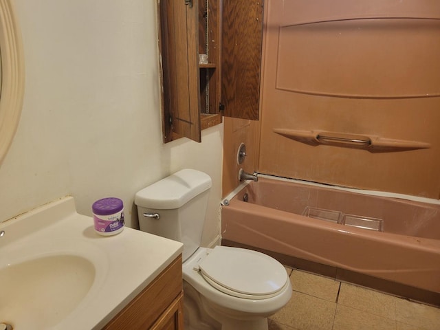 326 156th Pl, Calumet City, IL 60409 - bathroom featuring toilet, vanity, tile patterned floors, and shower / tub combination
